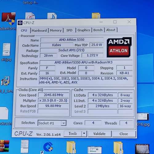 MSI AM1I ITX底扳連Athlon 5350,adata 8gx2 DDR3 1600