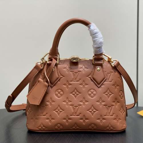 M26489棕色 M28661 全皮壓花貝殼包 Alma bb 手袋