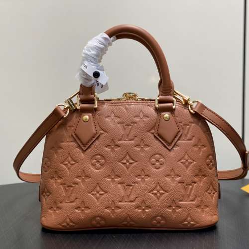 M26489棕色 M28661 全皮壓花貝殼包 Alma bb 手袋