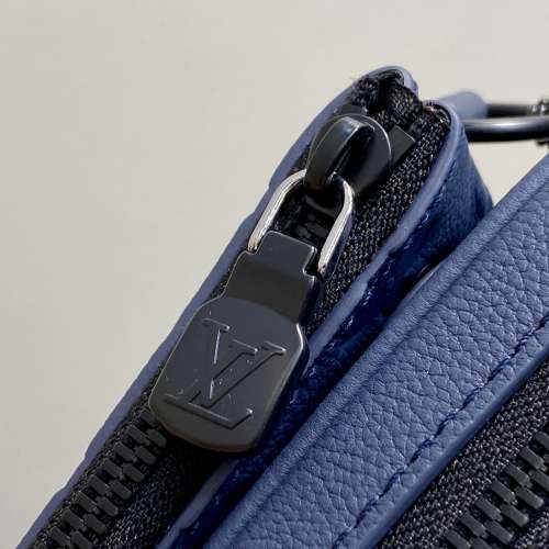 M27925深藍色 全皮男包三件套 Trio Messenger 郵差包