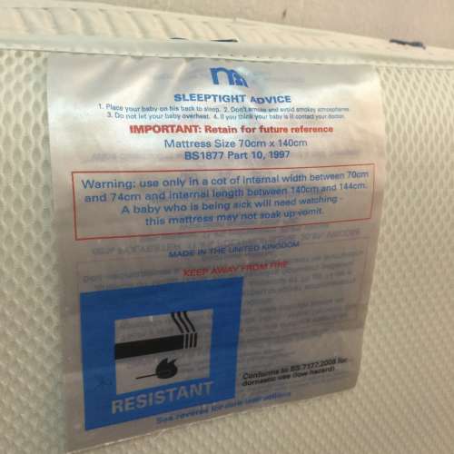 👶 MOTHER CARE Baby Mattress 70x140cm USED 嬰兒床墊 👶