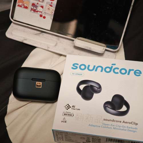 95%新 Anker Soundcore Areoclip 水貨 黑色 Aero Clip 耳夾式耳機 LDAC 送 ITFIT 鬧...
