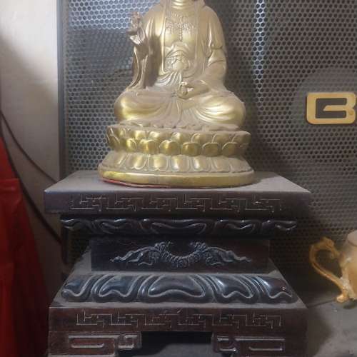 觀音菩薩銅像連木底座