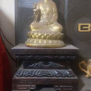 觀音菩薩銅像連木底座