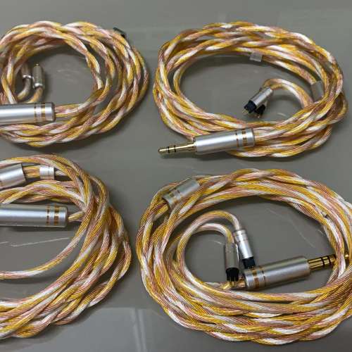 (特價平過出面，看圖)耳機線名:雙龍(2股同軸設計)三頻提升630芯金銀銅(無氧銅+單晶...