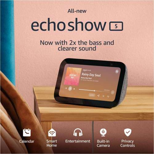 Amazon Echo Show 5 (3rd Gen, 2023 release) 2x the bass,clearer sound,全新水貨!