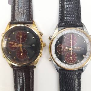 全新Seiko 7T32皮帶Chronograph鬧錶 (每個計)