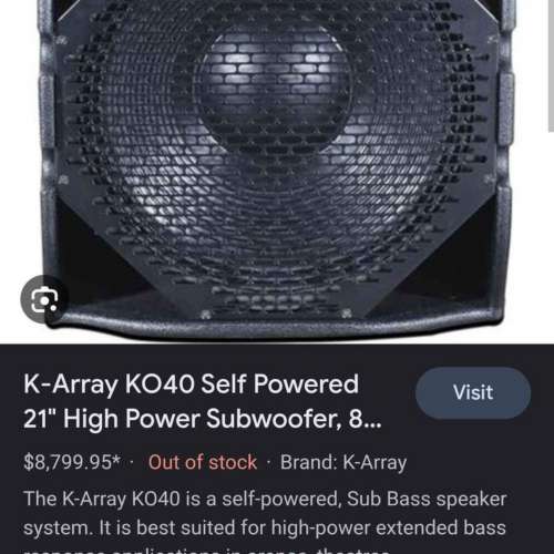 k-array ko40 21寸超低音一對