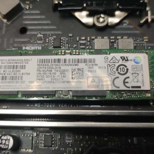 三星PM981 MZVLB256HAHQ 256G M.2-2280 SSD固態硬碟