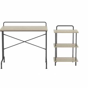 木紋書桌及三層架