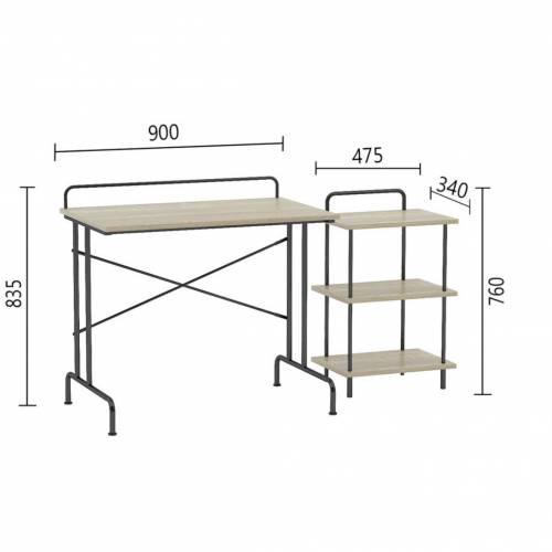 木紋書桌及三層架