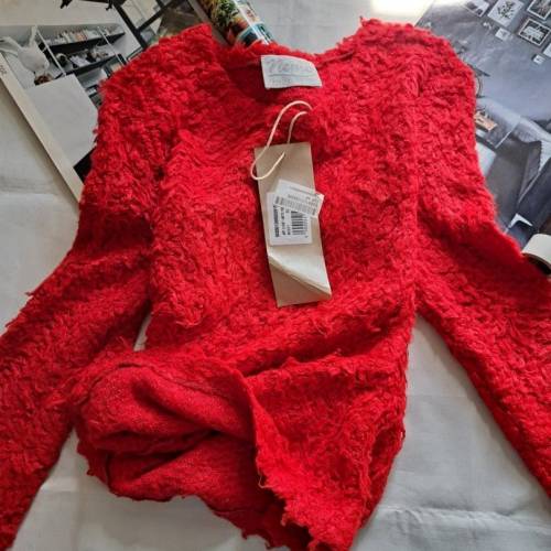 聖誕 新年 大紅色 上衫 毛毛衣 聖誕衫 修身 上衣 red silm party Tops sweater