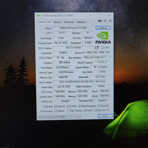 Galax GTX 1650 EX 1-Click OC