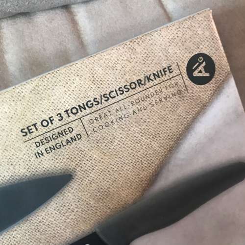 🔪 ABODE GASTRONOMY Kitchen Set of 3 Tongs/ Scissor/Knife NEW 全新 廚房三件套 ...