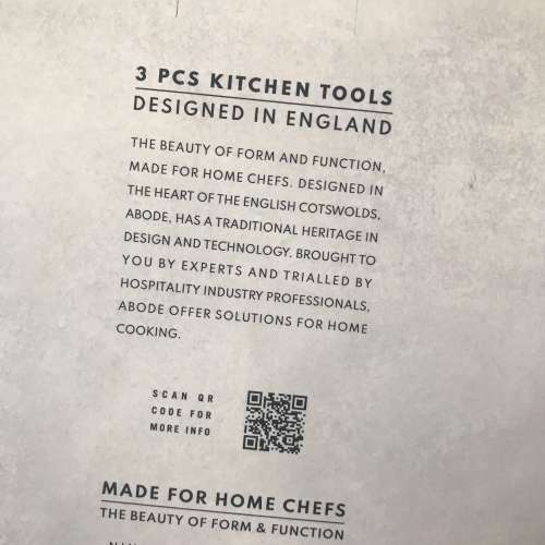 🔪 ABODE GASTRONOMY Kitchen Set of 3 Tongs/ Scissor/Knife NEW 全新 廚房三件套 ...