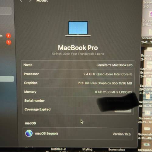 Apple MacBook Pro 13-inch 2019年 500GB