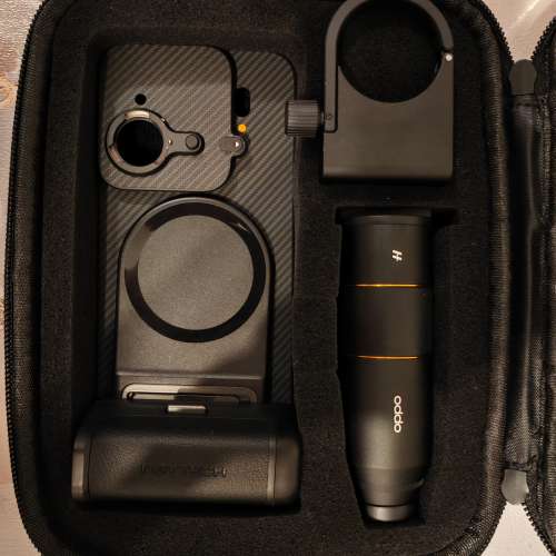 OPPO Find X9pro遠攝套件，包鏡頭、手柄、手機殼附帶收納包
