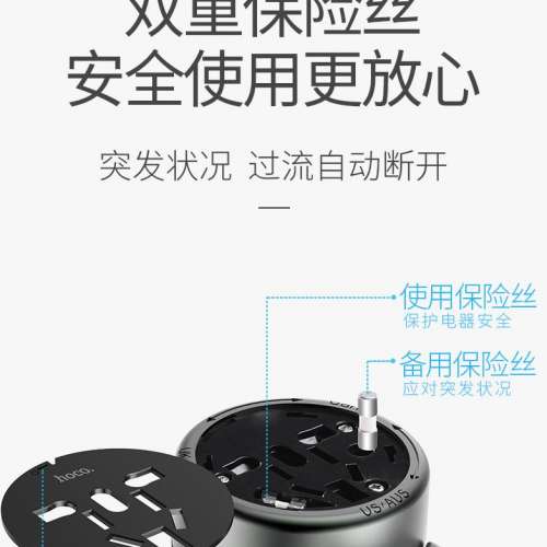 全新Hoco 旅行萬用充电( universal travel adaptor)手機充電器   浩酷 AC4  (全新)