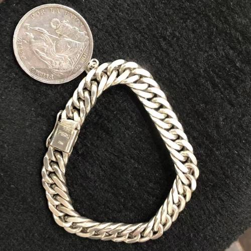 [秘魯坐洋1916年高銀半索爾銀幣手鏈]