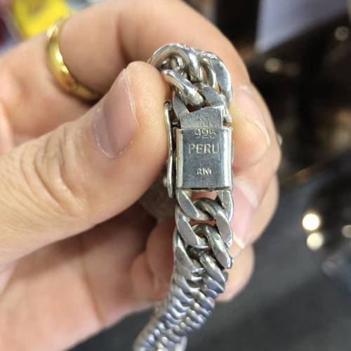 [秘魯坐洋1916年高銀半索爾銀幣手鏈]