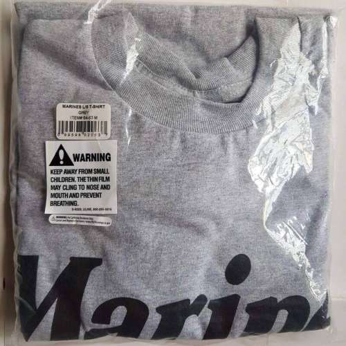 🇺🇸 美國海軍 "Marines" 字Print 顏色: Grey 灰色 中碼