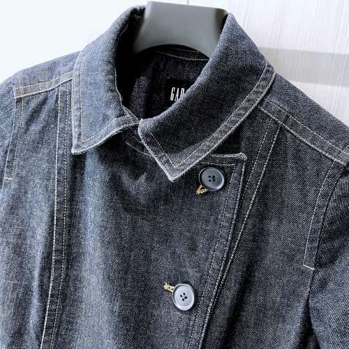 GAP Jeans Double breasted 女装 M碼 寶藍色 牛仔修腰孖襟褸 Classic Denim Jacket...