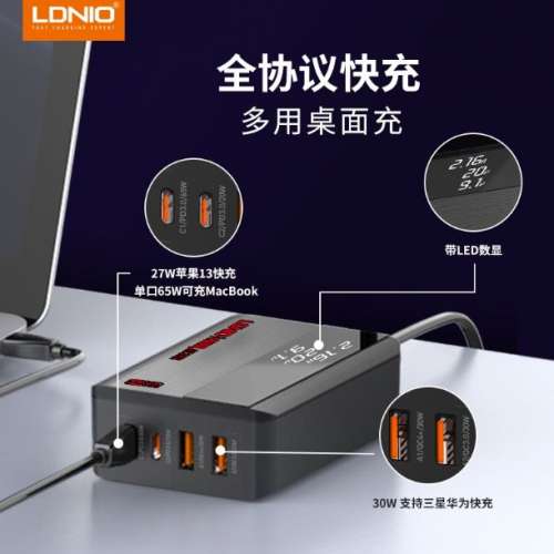 LDNIO力德诺65W充电器 英規PD快充 (全新)
