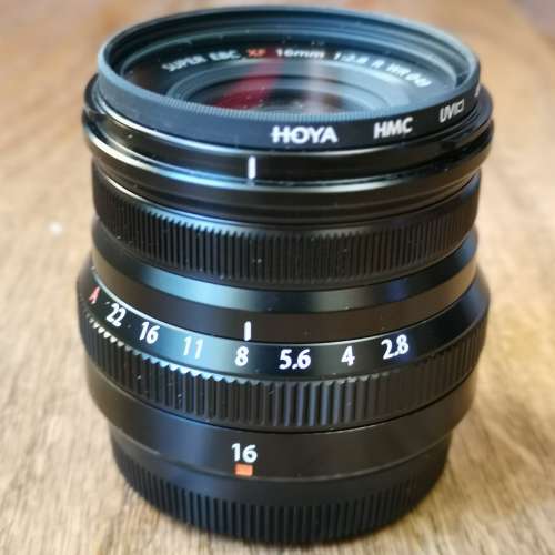 💯👍🏼98%新fujifilm 16mm f2.8 R WR+HOYA濾鏡