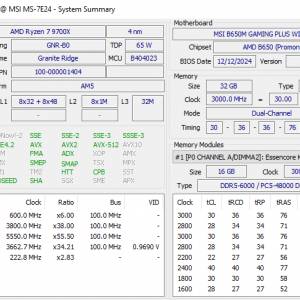 AMD 9700X + MSI B650M GAMING PLUS WIFI + KLEVV BOLT V 32GB (2x16GB) D5-6000C30