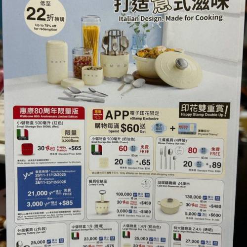 出售：（大量, 價錢可議）惠康印花, Wellcome SMEG 印花, 免費或補錢換 小儲物盒, ...