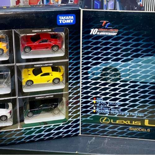 TAKARA TOMICA LIMITED 10TH ANNIVERSARY 凌志 LEXUS LFA 5 MODELS BOX SET