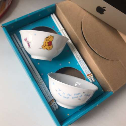 🍚🥢 Winnie The Pooh Ceramic Bowl Chopsticks Set NEW 全新 全新 陶瓷碗 🍚 筷子...