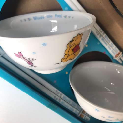 🍚🥢 Winnie The Pooh Ceramic Bowl Chopsticks Set NEW 全新 全新 陶瓷碗 🍚 筷子...