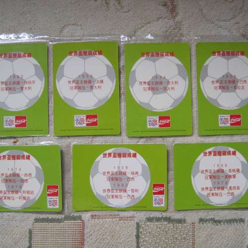 Coca Cola（可口可樂）WorldCupUSA94 經典珍藏 閃卡 7 張