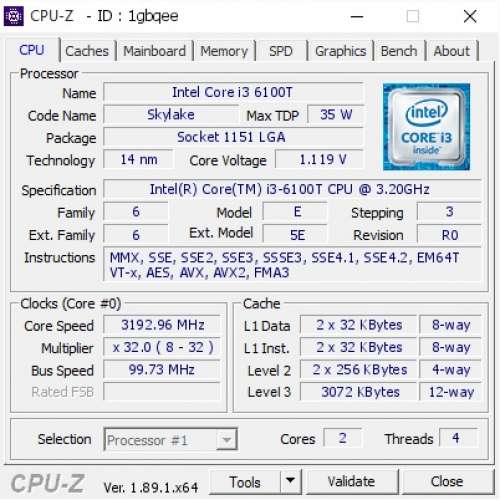 i3 6100T LGA1151