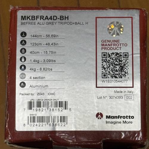 Manfrotto Befree MKBFRA4D-BH