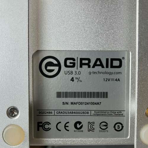 G-technology G-RAID USB 3.0 4TB 外接硬碟盒 (插電唔著) 零件機出售 HK$68.00