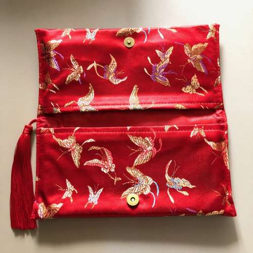 【中國建設銀行】「高楠」2款作品長型利是封50個1套／5套連流蘇刺繡錦袋套裝