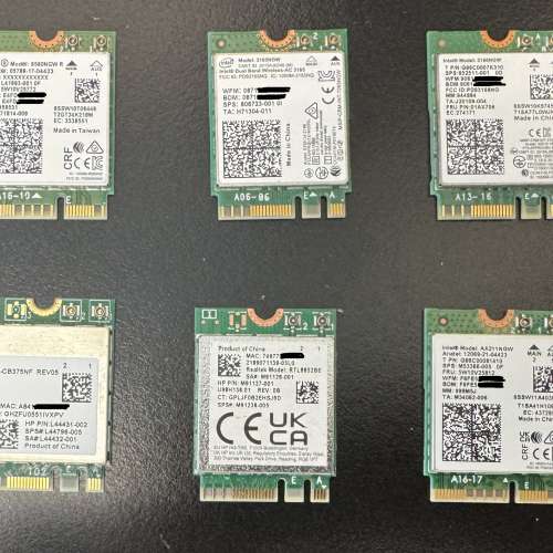 Intel 3165 3168 9560 AX211 AW-CB375NF RTL8052BE 筆電 notebook 無線網卡 wifi M...