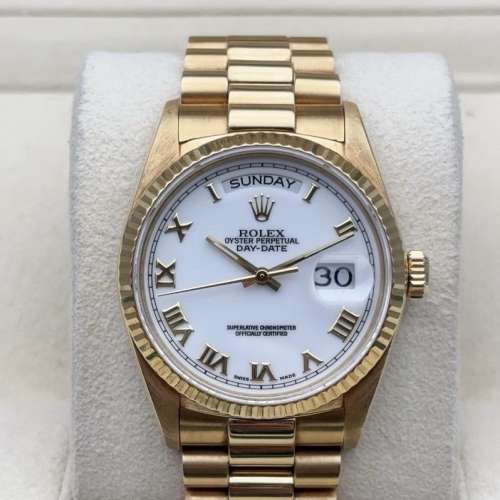 勞力士Rolex Day-Date 18238 白陶瓷路軌面