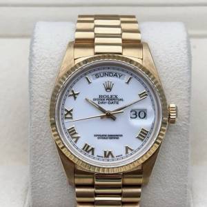 勞力士Rolex Day-Date 18238 白陶瓷路軌面