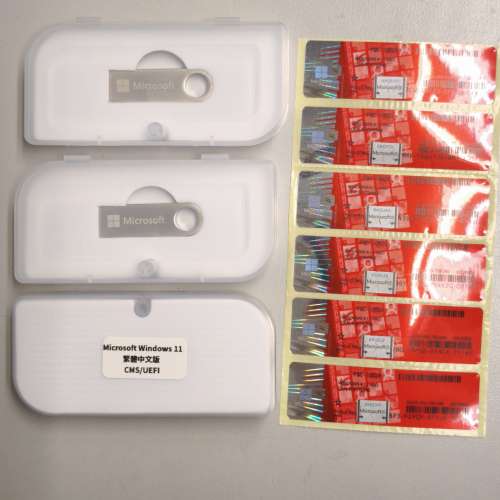 原裝正版Windows 11 pro + USB boot機安裝碟，OEM序號標貼，Windows 11 key，Windo...
