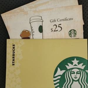 Starbucks vouchers $25 x 50