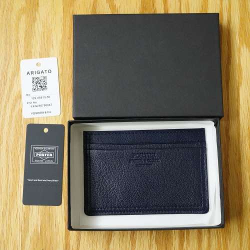 Porter Double Card Case 129-06015 日本吉田卡片套 藍色面白色底 Card Holder Mad...