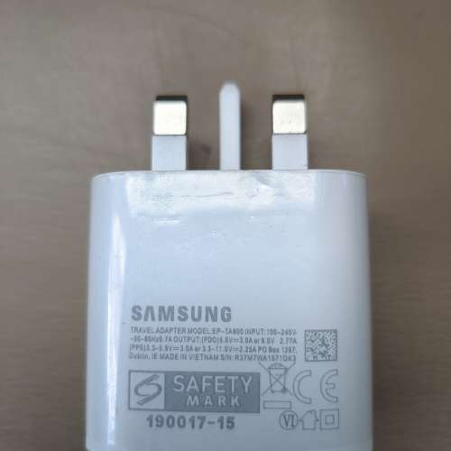全新港版原廠 Samsung 25W 三星 快速充電器 Type C 插 Model EP-TA800  Samung Fas...