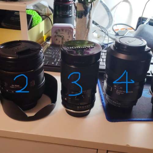 放兩支原廠NIKON AF微距及手動長鏡及三支副廠鏡=$5600