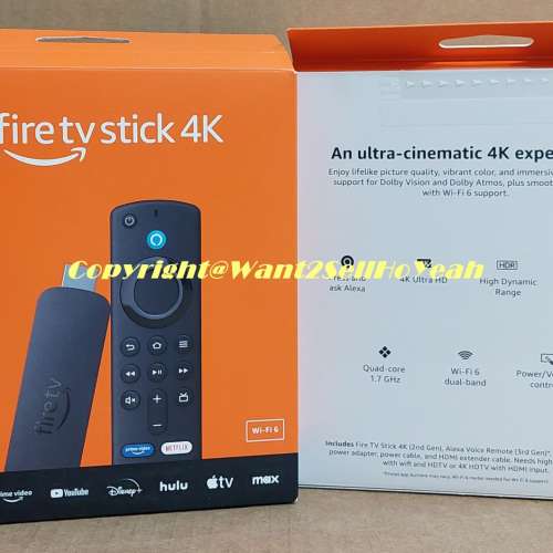 美版!Amazon Fire TV Stick 4K (2nd Gen), 2023 Release, 2/8GB,Wi-Fi 6,全新水貨!
