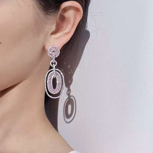 精鋼晧石純銀耳環連盒