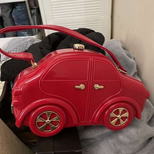 紅色車型手袋連長背鏈