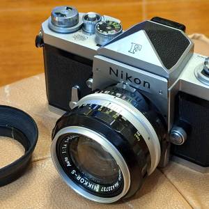 新淨早期Nikon尖頂大F機身配Nikkor 50mm大光圈手動鏡